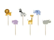 Dekoracje i nakrycia stołu na imprezę - Pikery do babeczek Safari kształty, 6 szt. - miniaturka - grafika 1