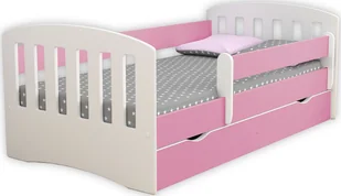 Elior Łóżko dziewczęce z szufladą i materacem Pinokio 2X 80x160 - różowe - Łóżka dla dzieci i młodzieży - miniaturka - grafika 1