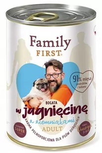 FAMILY FIRST - Mokra karma dla psa dorosłego JAGNIĘCINA Z ZIEMNIAKAMI puszka 400g - Mokra karma dla psów - miniaturka - grafika 1