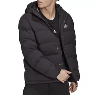 Kurtki i kamizelki sportowe męskie - Kurtka adidas Helionic Hooded Down HG8751 - czarna - Adidas - miniaturka - grafika 1