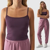 Koszulki i topy damskie - Koszulka Damska 4F na ramiączkach fioletowa 4FWAW24TSLEF107 L Fioletowy - miniaturka - grafika 1