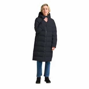 Damski płaszcz puchowy Jack Wolfskin FROZEN PALACE COAT W RDS dark navy - XS - Płaszcze damskie - miniaturka - grafika 1