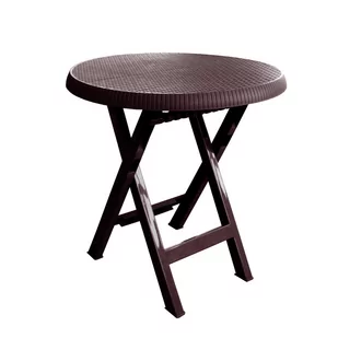 Stolik ogrodowy Teo Ratan, śr. 70 x wys. 70 cm, wenge - Leżaki ogrodowe - miniaturka - grafika 1