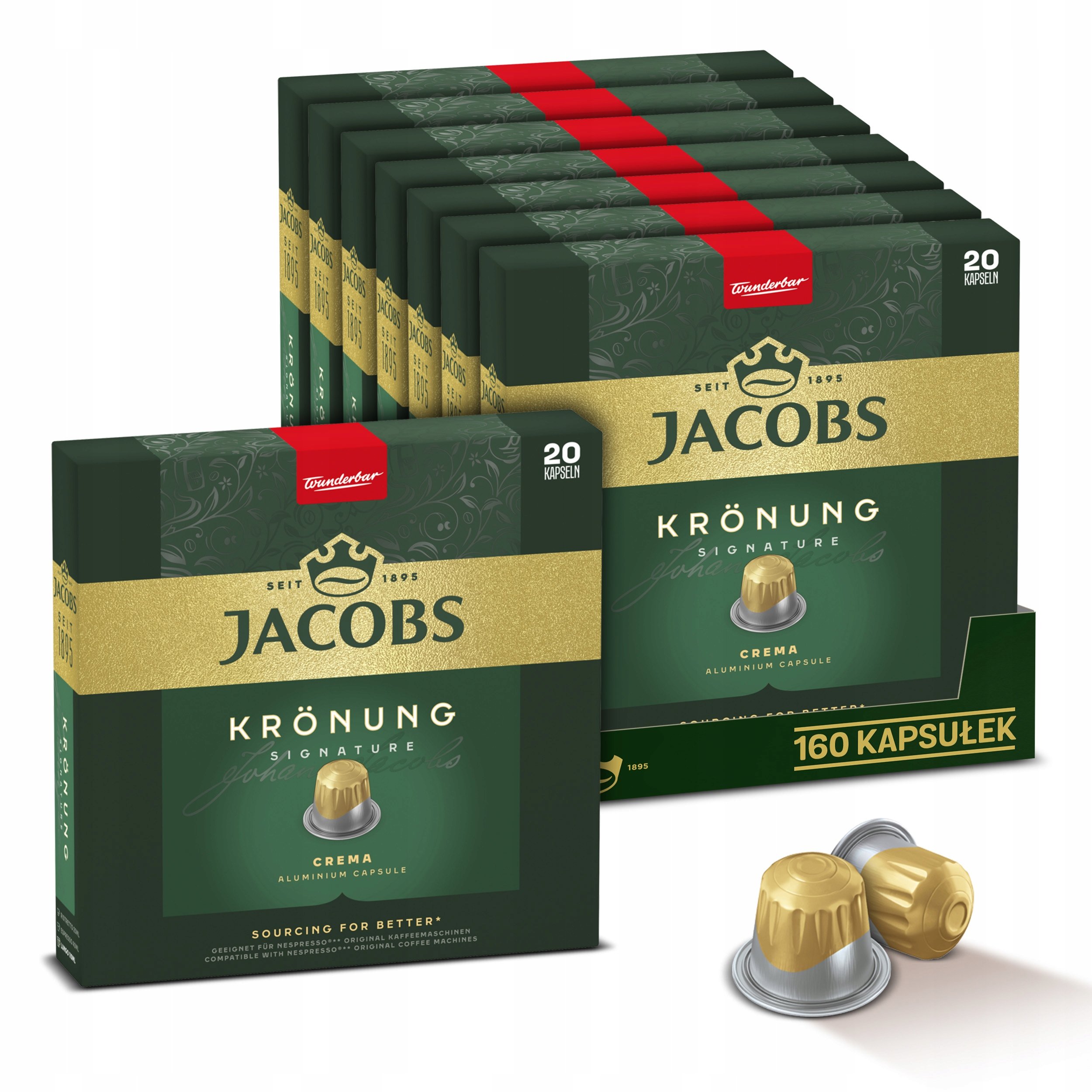 Kapsułki Jacobs Kronung Signature do Nespresso 8 opakowań zestaw [160 kaw]