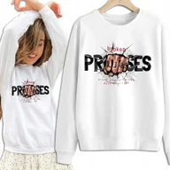 Bluzy damskie - Bluza Damska Biała Dresowa KEEP YOUR LIES Kobiece Dziewczęce Wzory Rozm S - miniaturka - grafika 1