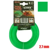 Akcesoria do kos i kosiarek - ŻYŁKA TNĄCA DO KOS I PODKASZAREK 2,7 MM 15 MB VERKE V90134 KWADRATOWA - miniaturka - grafika 1