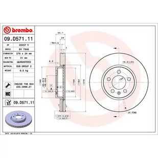 Tarcza hamulcowa BREMBO 09.D571.11 - Tarcze hamulcowe - miniaturka - grafika 1