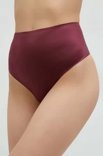 Majtki damskie - Spanx stringi modelujące kolor fioletowy z satyny - grafika 1