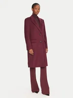 Płaszcze damskie - BOSS Płaszcz wełniany Classin 50548371 Fioletowy Regular Fit - miniaturka - grafika 1