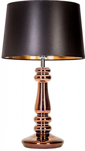 4concepts Klasyczna LAMPA stołowa PETIT TRIANON COPPER L051261260 abażurowa LAMPKA nocna do sypialni czarna miedź L051261260