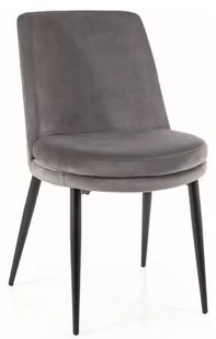 Krzesło Kayla Velvet Czarny / Bluvel 14 Szary - Krzesła - miniaturka - grafika 1