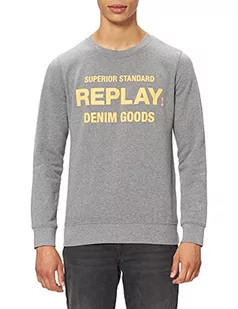 Replay bluza męska, szary (Melange Grey M14)., M - Bluzy męskie - miniaturka - grafika 1