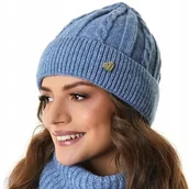 Czapki damskie - Czapka zimowa damska PATI Niebieski - miniaturka - grafika 1