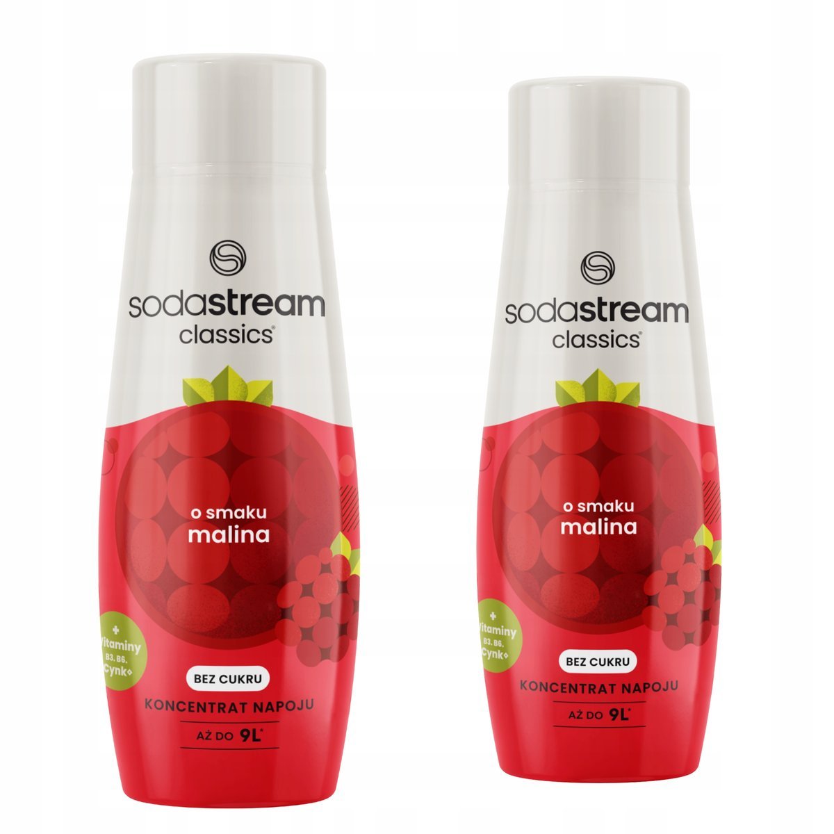 Malina Zero 2x Syrop do Wody SodaStream Koncentrat Owocowy do Saturatora