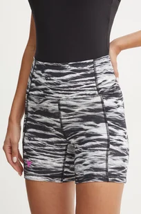Under Armour szorty treningowe Project Rock kolor czarny wzorzyste high waist 1388091 - Spodenki damskie - miniaturka - grafika 1