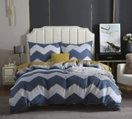 Pościel - Turkusowa Pościel Geometryczna Satyna Bawełniana 220x200 XDF 045 - miniaturka - grafika 1