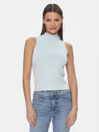 Swetry damskie - Guess Sweter Lise W3YR26 Z37K0 Błękitny Slim Fit - miniaturka - grafika 1