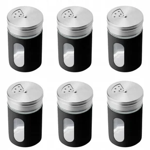 Zestaw 6X 90 Ml Pojemnik Na Przyprawy Sypkie Czarny Alcano Mały Metalowy - Pojemniki kuchenne - miniaturka - grafika 1