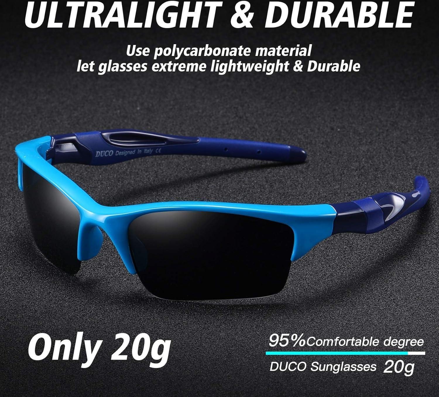 DUCO dziecięce okulary przeciwsłoneczne polaryzacyjne sportowe baseball 4-7 lat K014