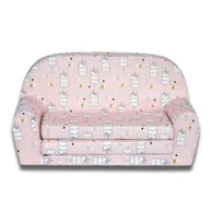 Zestawy mebli dla dzieci - MINI KANAPA SOFKA DZIECIĘCA SKŁADANA ROZKŁADANA PIANKOWA BEZPIECZNA ŁÓZKO JEDNOROŻCE - miniaturka - grafika 1