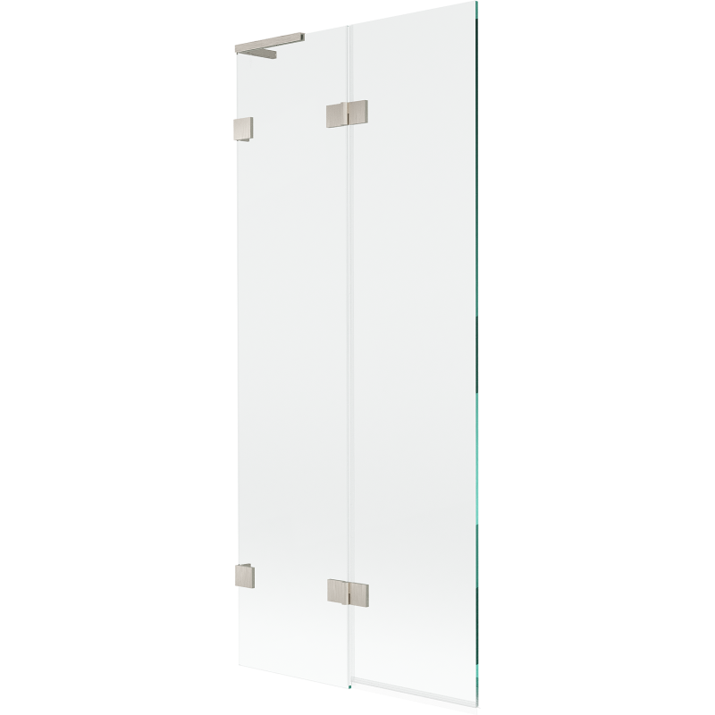 Mexen Lunar L parawan nawannowy 2-skrzydłowy lewy 80 x 150 cm, transparent, nikiel szczotkowany - 897L-080-100-97-00-L