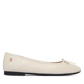 Baleriny - Baleriny Tommy Hilfiger Hilfiger Smooth Lthr Ballet FW0FW09241 Écru - miniaturka - grafika 1