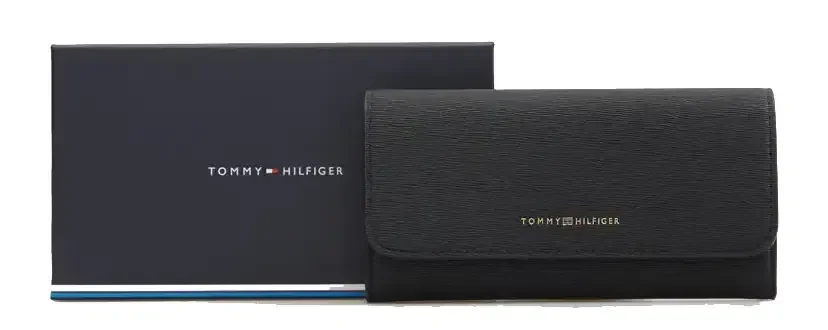 Portfel damski TOMMY HILFIGER aw0aw18488 portmonetka czarny poziomy duży