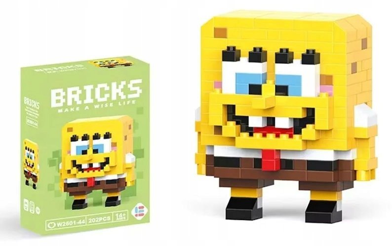Klocki konstrukcja dziecięce dla młodzieży dzieci zabawka SPONGEBOB 202 el.