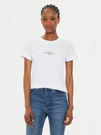 Koszulki i topy damskie - Calvin Klein Jeans T-Shirt Monologo J20J223563 Biały Slim Fit - miniaturka - grafika 1
