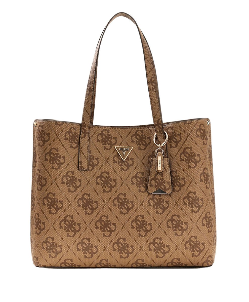 GUESS Brązowa shopperka damska Meridian II w monogram