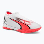 Piłka nożna - Buty piłkarskie dziecięce PUMA Ultra Match LL IT + Mid puma white/puma black/fire orchid - miniaturka - grafika 1