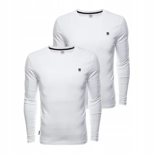Zestaw longsleeve męski z elastanem biały 2-pak Ombre Z40 V2 rozmiar L - Koszulki męskie - miniaturka - grafika 1