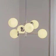 Lampy sufitowe - Lampa wisząca szklana Aurora Domiluce, możliwość ściemniania, chromowy / srebrny, salon / jadalnia, szkło - miniaturka - grafika 1