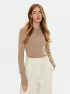 Swetry damskie - Calvin Klein Sweter K20K207452 Beżowy Regular Fit - miniaturka - grafika 1