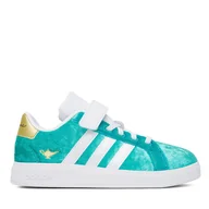 Buty dla dziewczynek - Sneakersy adidas Disney Jasmine Grand Court 2.0 JR4919 Turkusowy - miniaturka - grafika 1