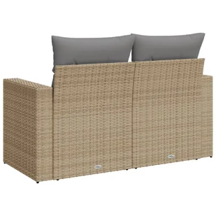 Sofa ogrodowa z poduszkami, 2-osobowa, beż, polirattan Lumarko! - Sofy ogrodowe - miniaturka - grafika 7