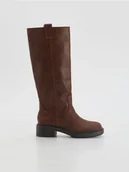 Botki damskie - Reserved - Kozaki na niskim obcasie - ciemnobrązowy - miniaturka - grafika 1