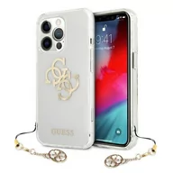 Etui i futerały do telefonów - Guess 4G Big Logo Charm Gold- Etui iPhone 13 Pro złoty charms 3666339024734 - miniaturka - grafika 1