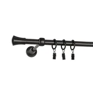 Karnisze - Karnisz pojedynczy TULUZA 16 mm 160 cm czarny zestaw - miniaturka - grafika 1