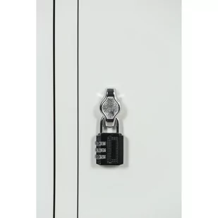 Szafka ubraniowa metalowa, 2 szafki, 1850 x 500 x 500 mm, zamek obrotowy, drzwi laminowane, orzech - Szafki biurowe - miniaturka - grafika 4