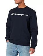 Swetry męskie - Champion Legacy Classic Logo Crewneck Sweter Męski, Granatowy-(niebieski), XS - miniaturka - grafika 1