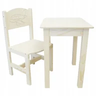 Zestawy mebli dla dzieci - STOLIK 37/50 + KRZESEŁKO STARSZAK PEŁNE + GRAWER - miniaturka - grafika 1