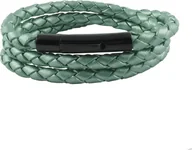 Naszyjniki męskie - König Design skórzany naszyjnik skórzany pasek skórzana bransoletka 5 mm męski naszyjnik 17 cm - 100 cm pleciony, długość: 50 centymetrów, kolor: zielony metalik - miniaturka - grafika 1