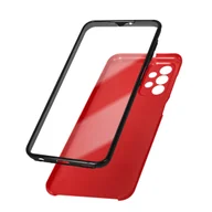Etui i futerały do telefonów - Etui 360° do Samsunga Galaxy A23 z elastycznym przodem i sztywnym tyłem — czerwone - miniaturka - grafika 1