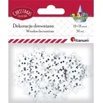 Titanum Drewniane guziki płatki śniegu 30szt - Pozostałe akcesoria dla plastyków - miniaturka - grafika 1