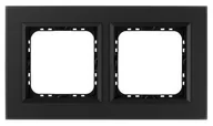 Klawisze i ramki - Ospel Ramka  podwójna SONATA szronione szkło 4mm - czarny/czarny - miniaturka - grafika 1