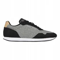 Buty sportowe męskie - Tommy Hilfiger Buty Męskie Lo Runner MIX Chambray Czarno/szare r.43 - miniaturka - grafika 1