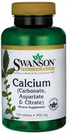 Witaminy i minerały - Swanson - Wapń (Węglan, Asparaginian i Cytrynian), 500 mg, 100 tabletek - miniaturka - grafika 1