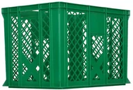 Pojemniki przemysłowe - Artech Pojemnik transportowy EURO 410, dno i ścianki ażurowe, wym. 600 x 400 x 410 mm zielony - miniaturka - grafika 1