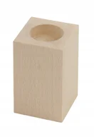 Świeczniki - Świecznik 12Cmx6Cm Drewniany Prostokątny Bukowy 1 Sztuka - miniaturka - grafika 1